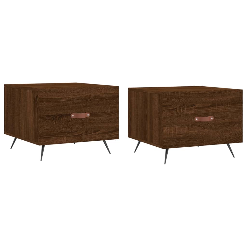 Tables basses 2 pcs chêne marron 50x50x40 cm bois d'ingénierie Tables basses vidaXL   