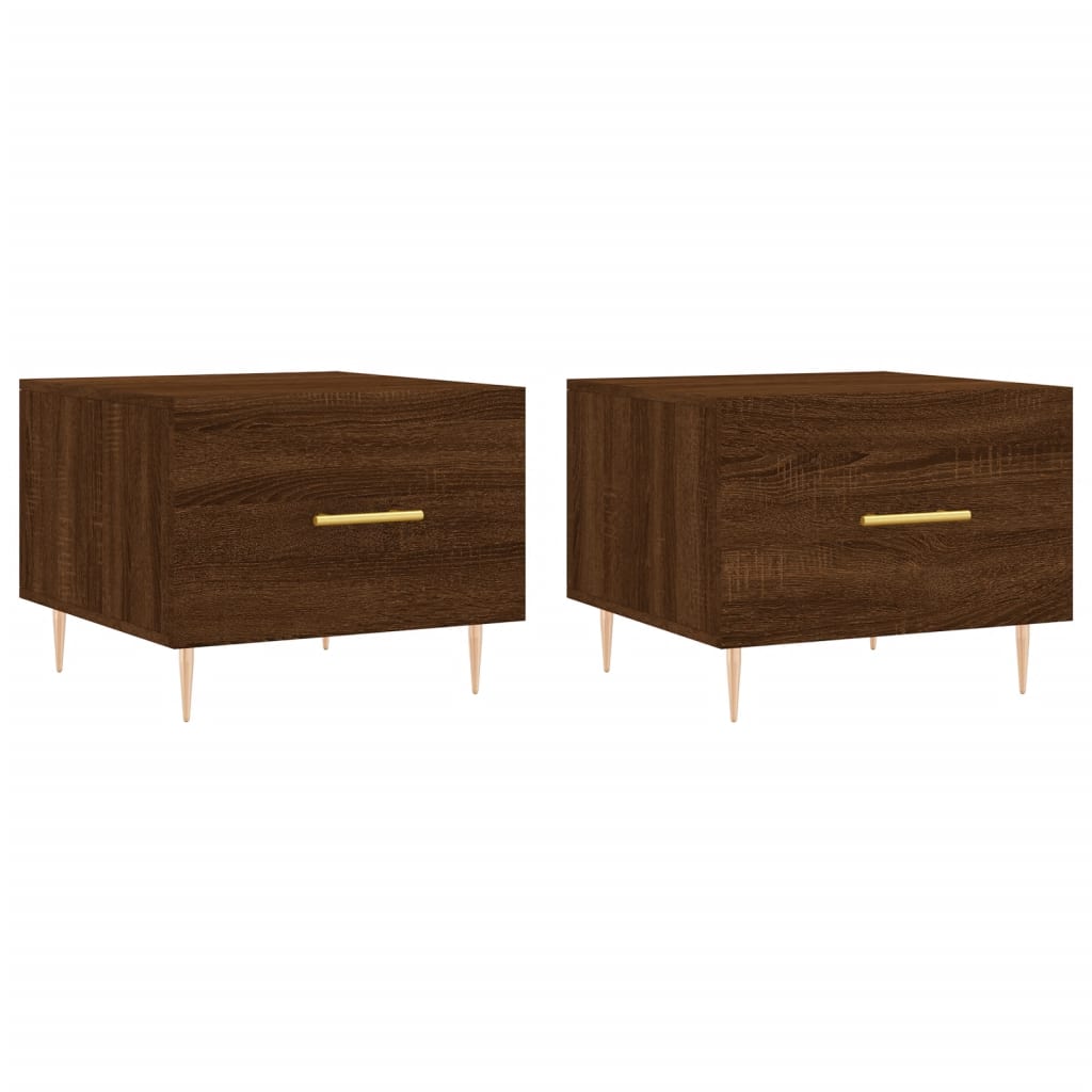 Tables basses 2 pcs chêne marron 50x50x40 cm bois d'ingénierie Tables basses vidaXL   