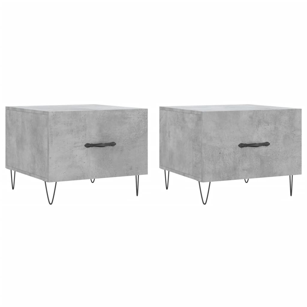 Tables basses 2 pcs gris béton 50x50x40 cm bois d'ingénierie Tables basses vidaXL   