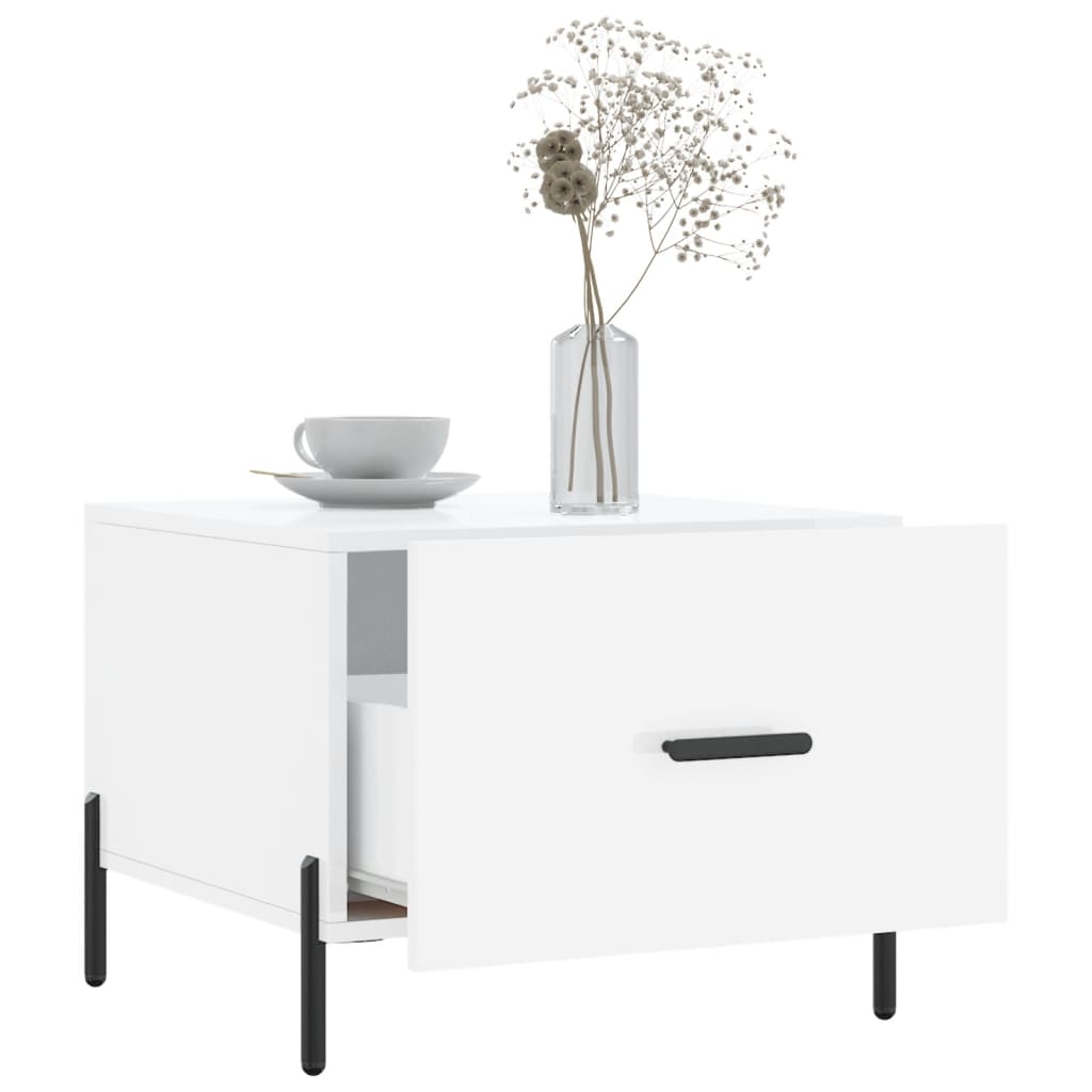 Tables basses 2 pcs blanc brillant 50x50x40cm bois d'ingénierie Tables basses vidaXL   