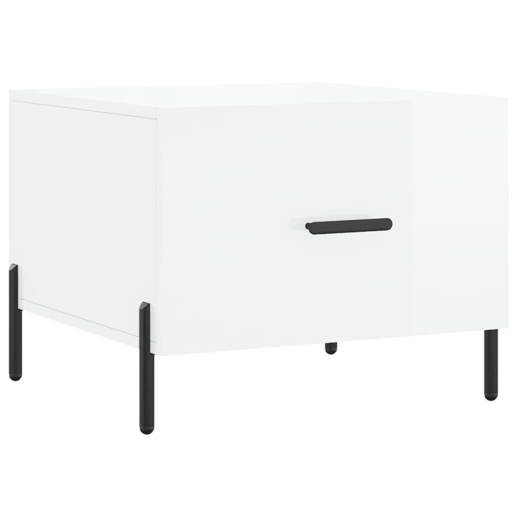 Tables basses 2 pcs blanc brillant 50x50x40cm bois d'ingénierie Tables basses vidaXL   