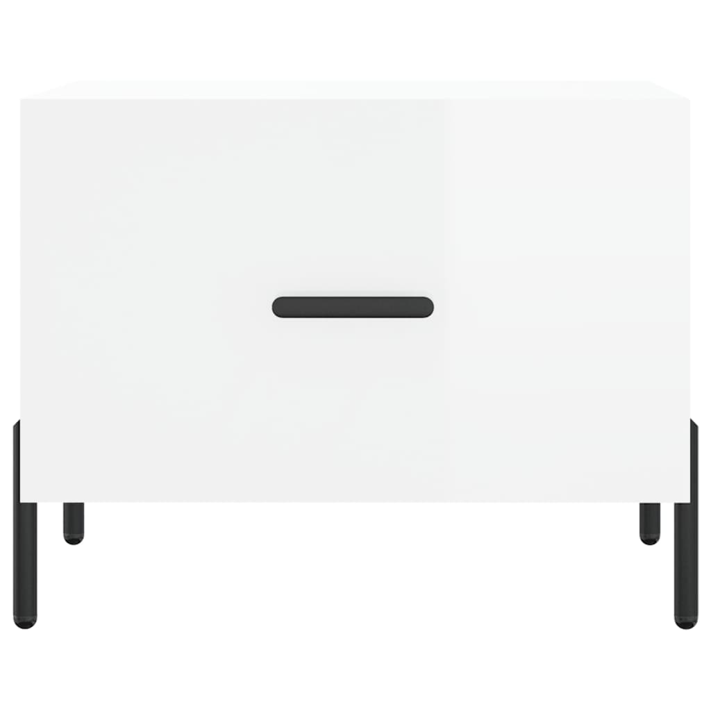 Tables basses 2 pcs blanc brillant 50x50x40cm bois d'ingénierie Tables basses vidaXL   