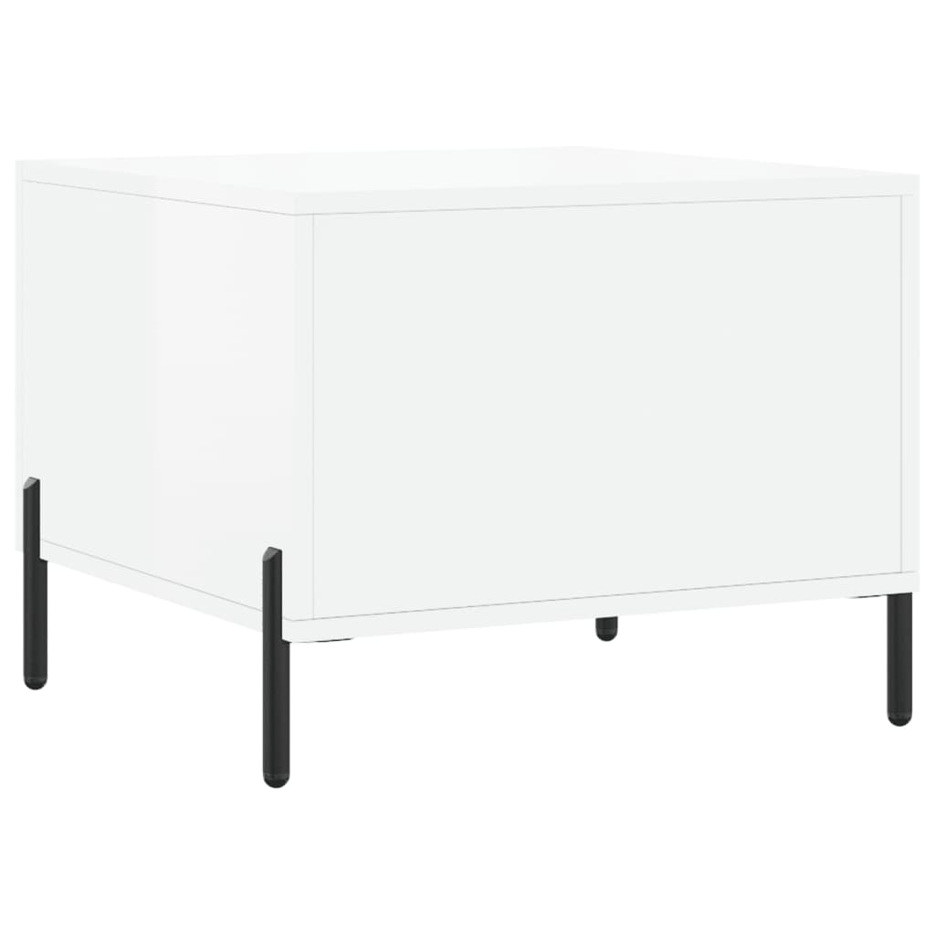 Tables basses 2 pcs blanc brillant 50x50x40cm bois d'ingénierie Tables basses vidaXL   