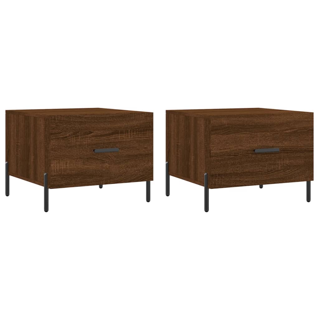 Tables basses 2 pcs chêne marron 50x50x40 cm bois d'ingénierie Tables basses vidaXL   