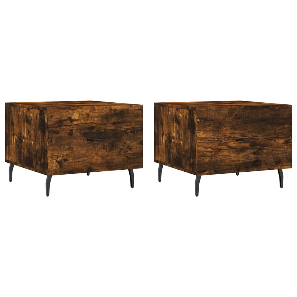 Tables basses 2 pcs chêne fumé 50x50x40 cm bois d'ingénierie Tables basses vidaXL   