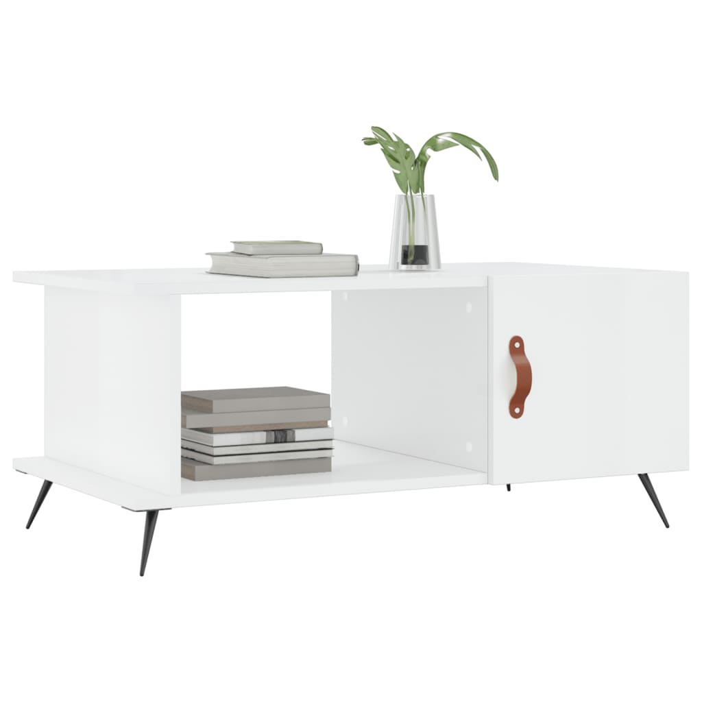 Table basse Blanc brillant 90x50x40 cm Bois d'ingénierie Tables basses vidaXL   