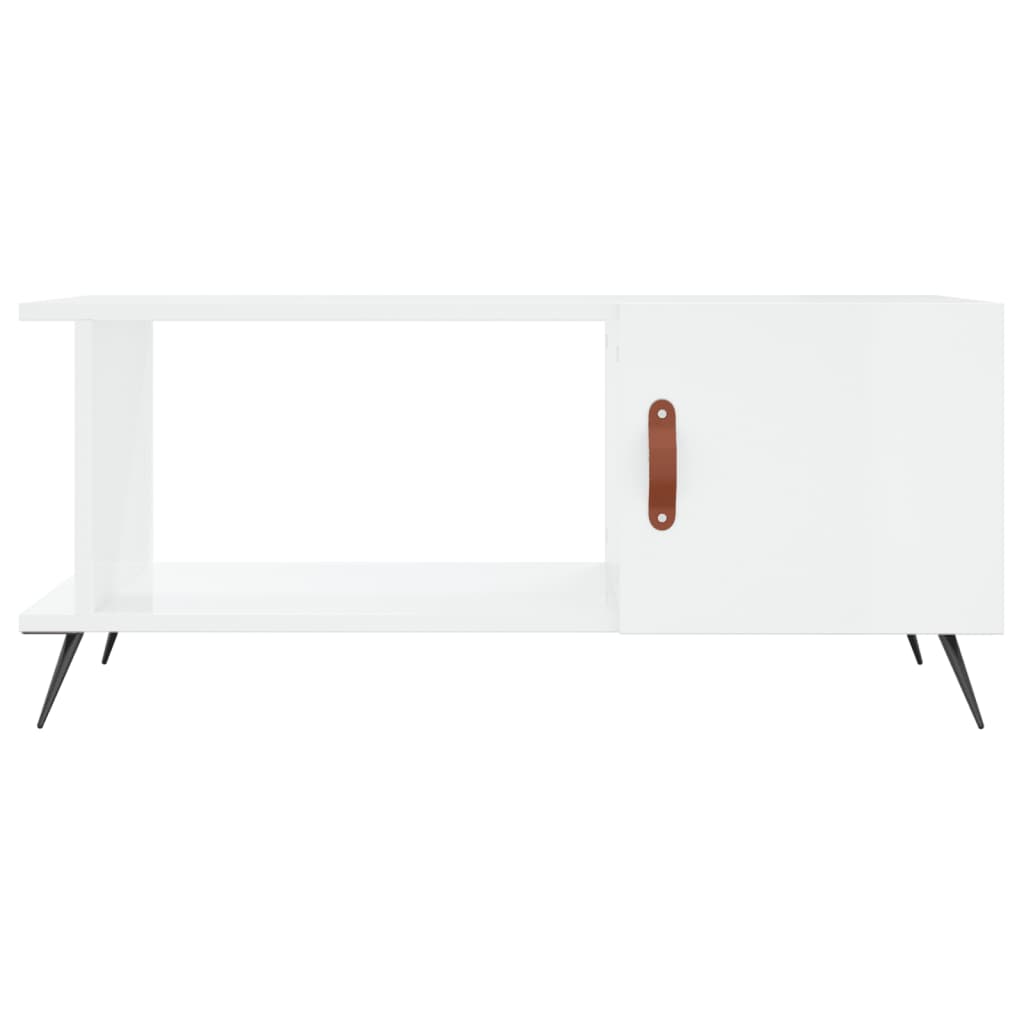 Table basse Blanc brillant 90x50x40 cm Bois d'ingénierie Tables basses vidaXL   