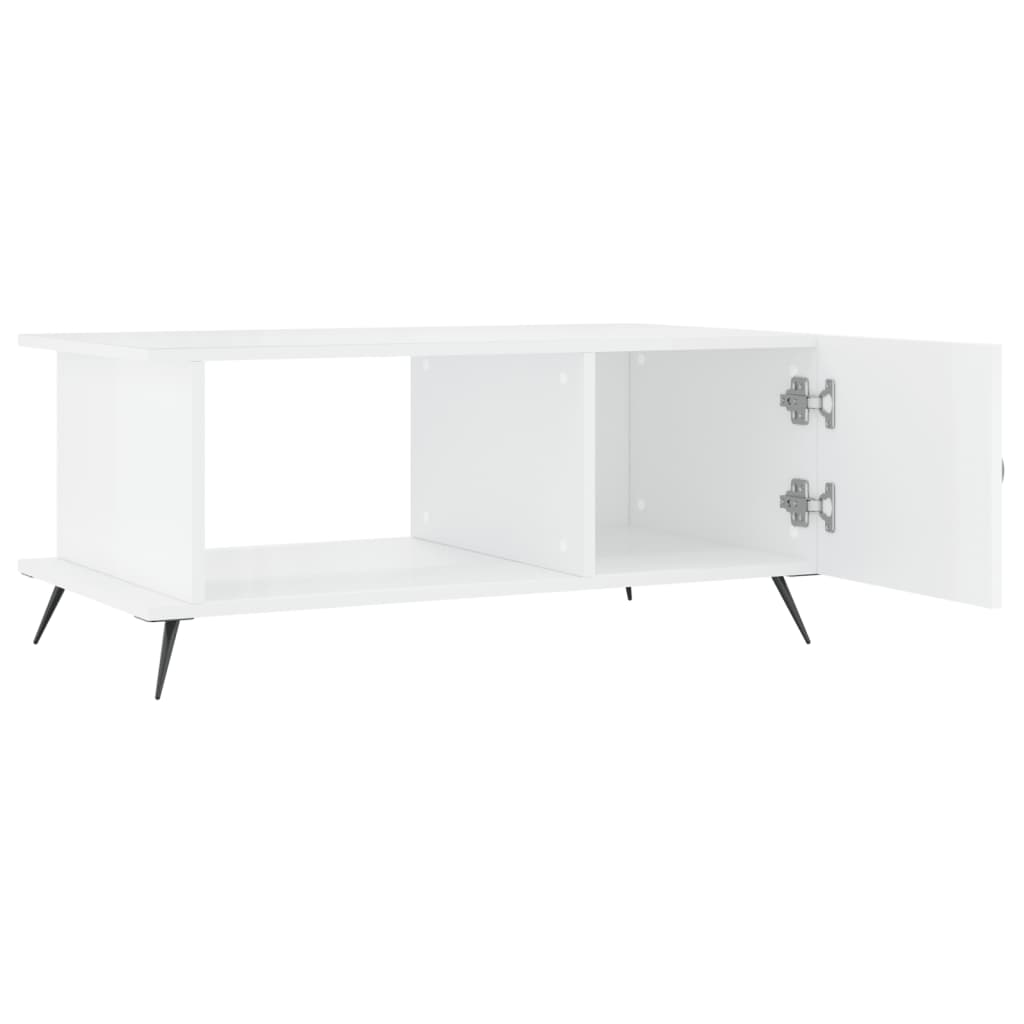 Table basse Blanc brillant 90x50x40 cm Bois d'ingénierie Tables basses vidaXL   