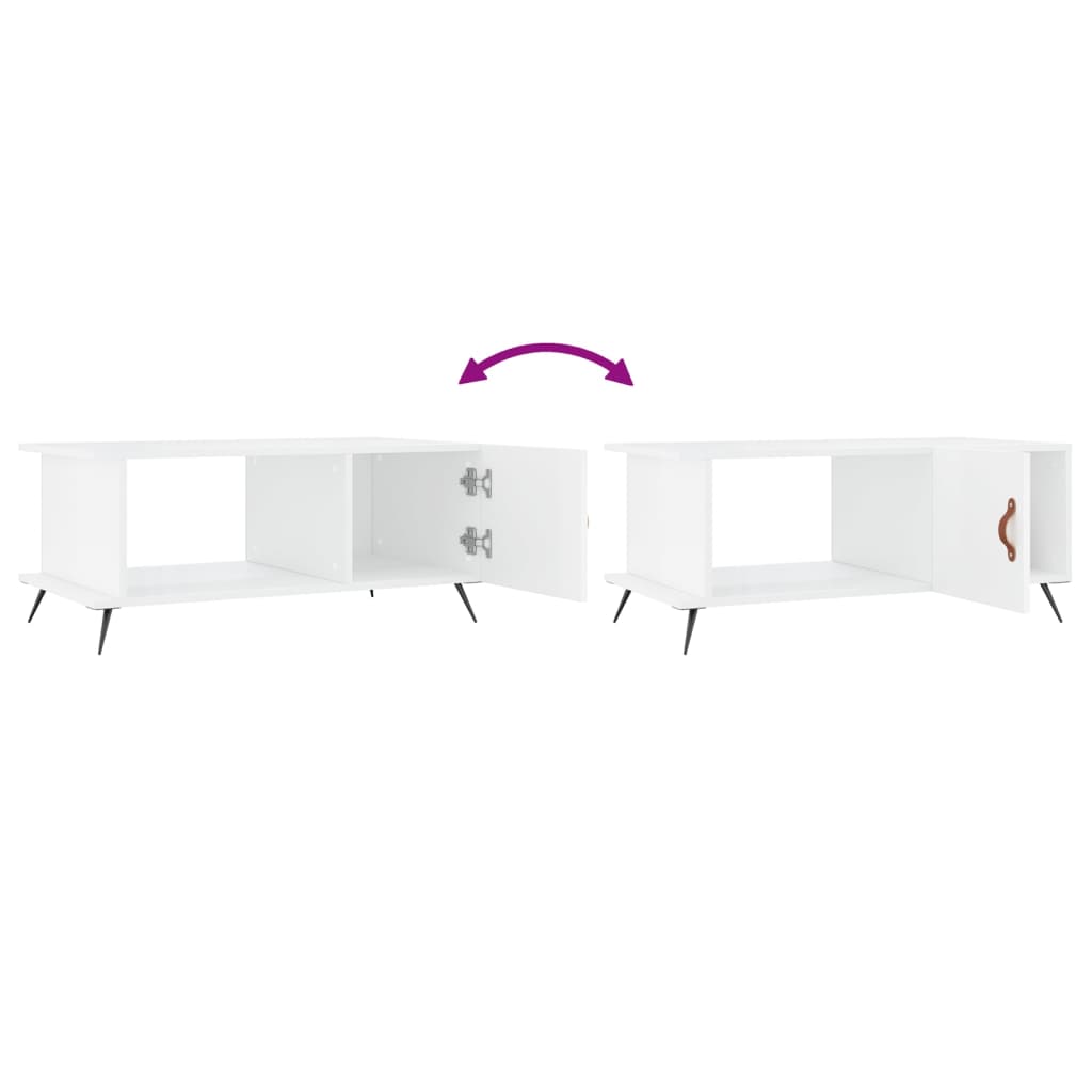Table basse Blanc brillant 90x50x40 cm Bois d'ingénierie Tables basses vidaXL   