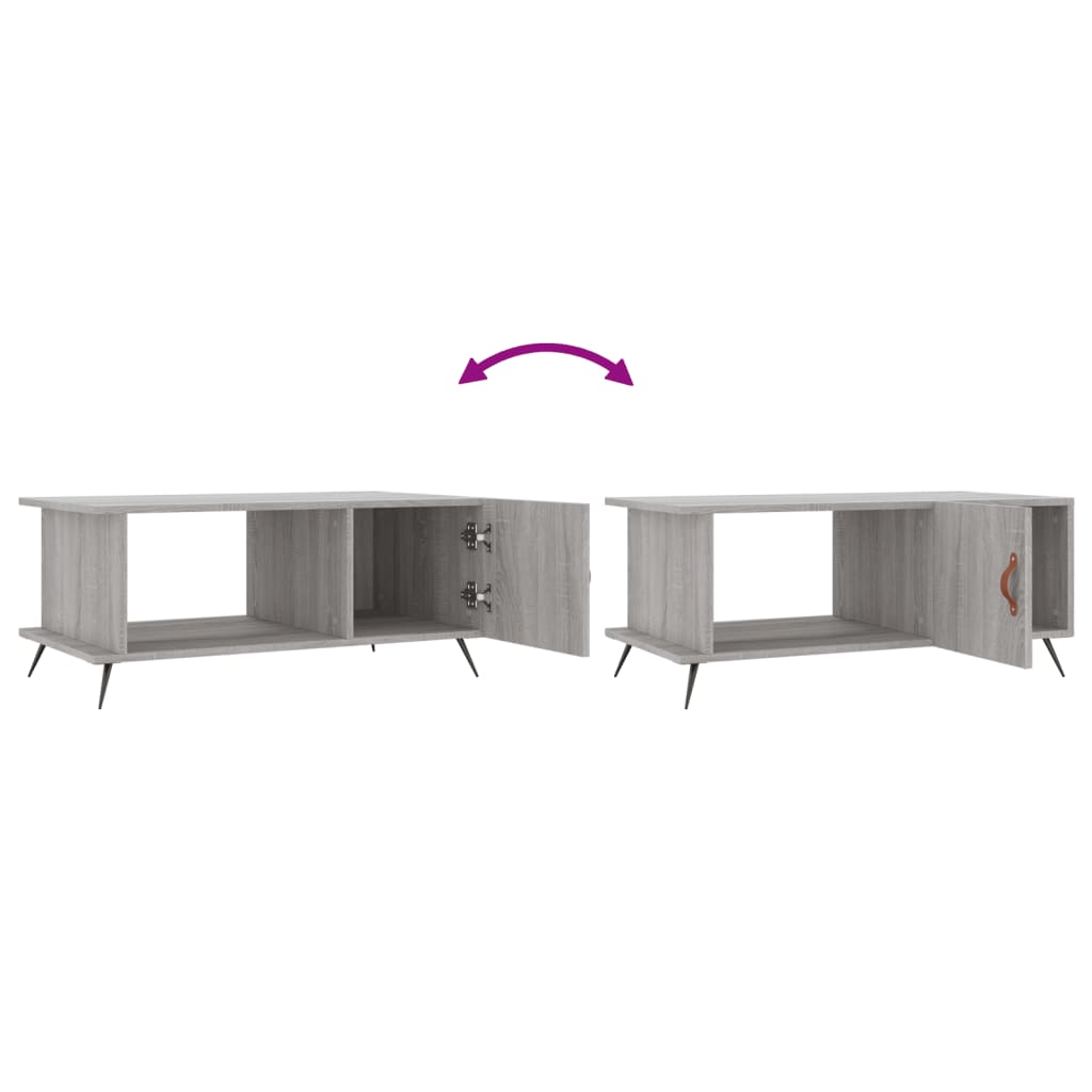 Table basse sonoma gris 90x50x40 cm bois d'ingénierie Tables basses vidaXL   