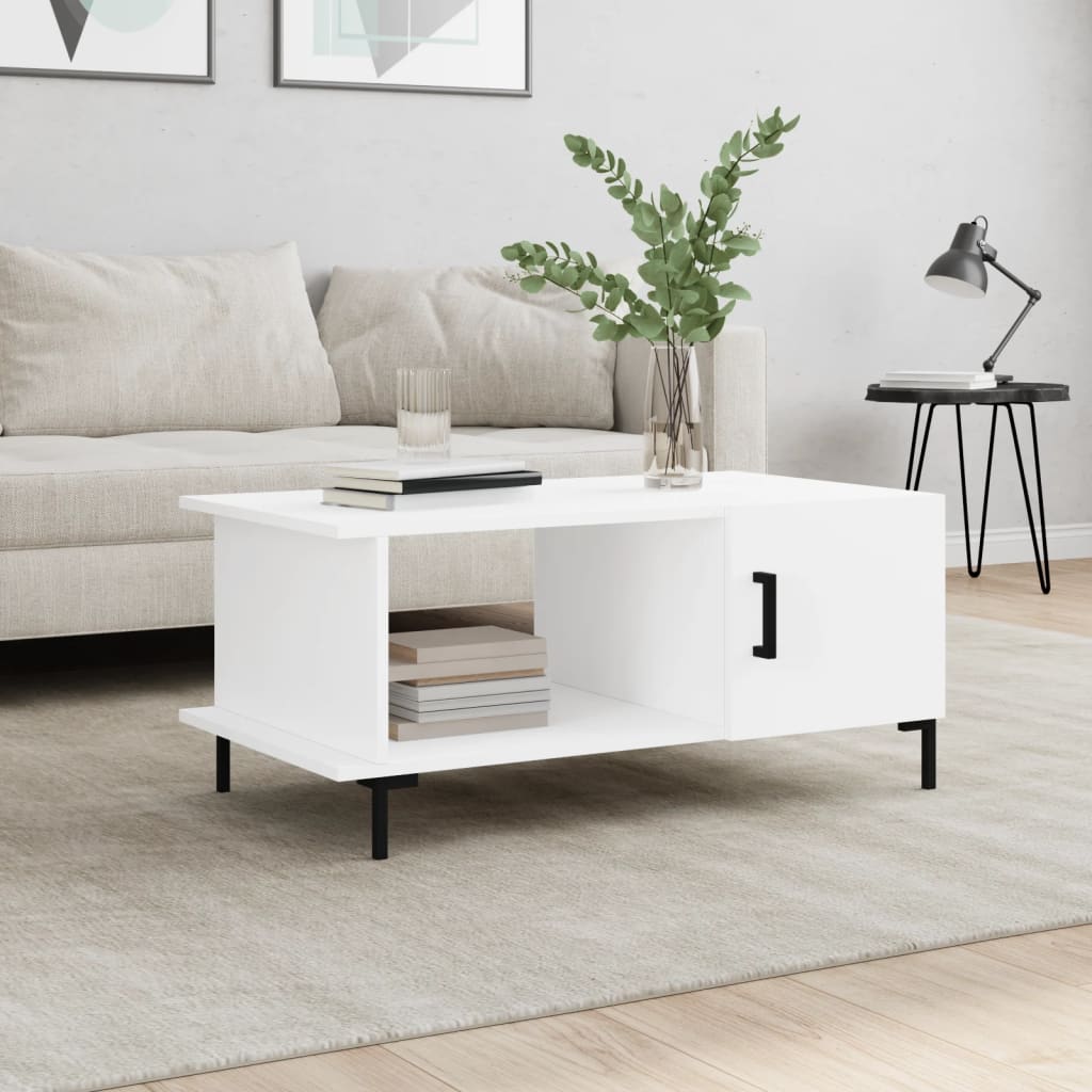 Table basse blanc 90x50x40 cm bois d'ingénierie Tables basses vidaXL   