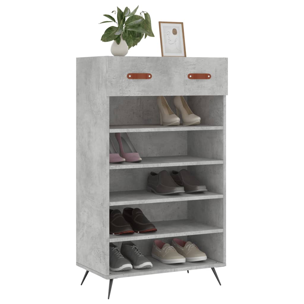 Armoire à chaussures gris béton 60x35x105 cm bois d'ingénierie Armoires & meubles de rangement vidaXL   