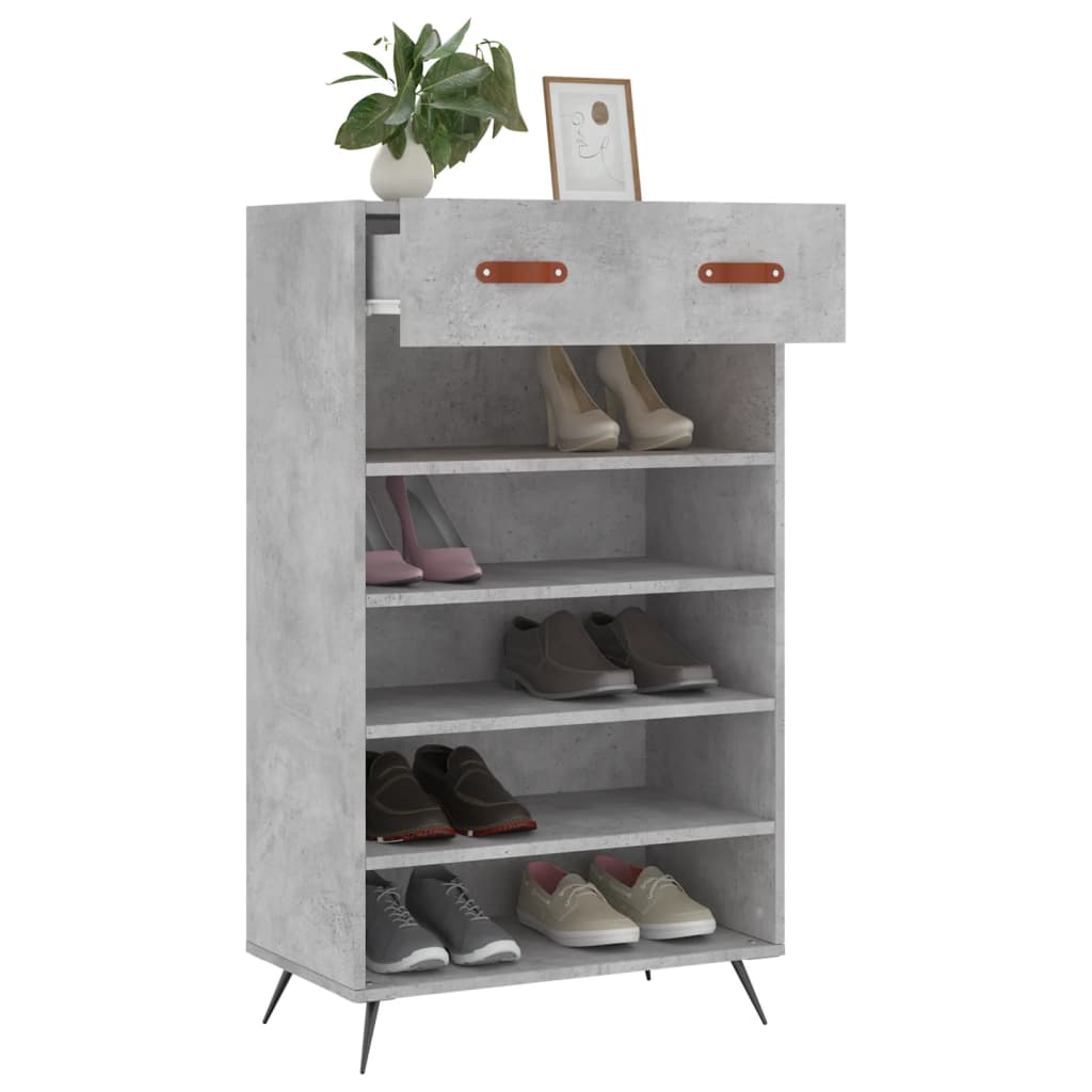 Armoire à chaussures gris béton 60x35x105 cm bois d'ingénierie Armoires & meubles de rangement vidaXL   