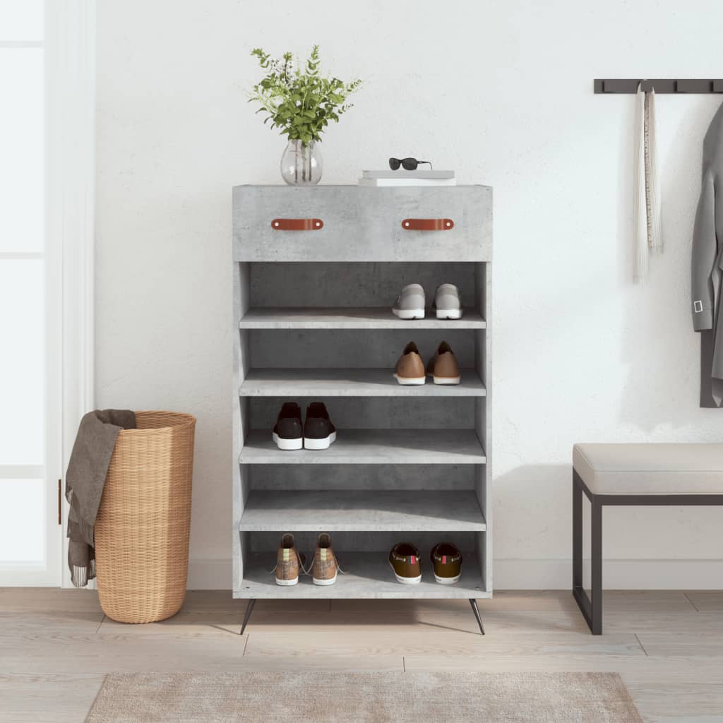 Armoire à chaussures gris béton 60x35x105 cm bois d'ingénierie Armoires & meubles de rangement vidaXL   