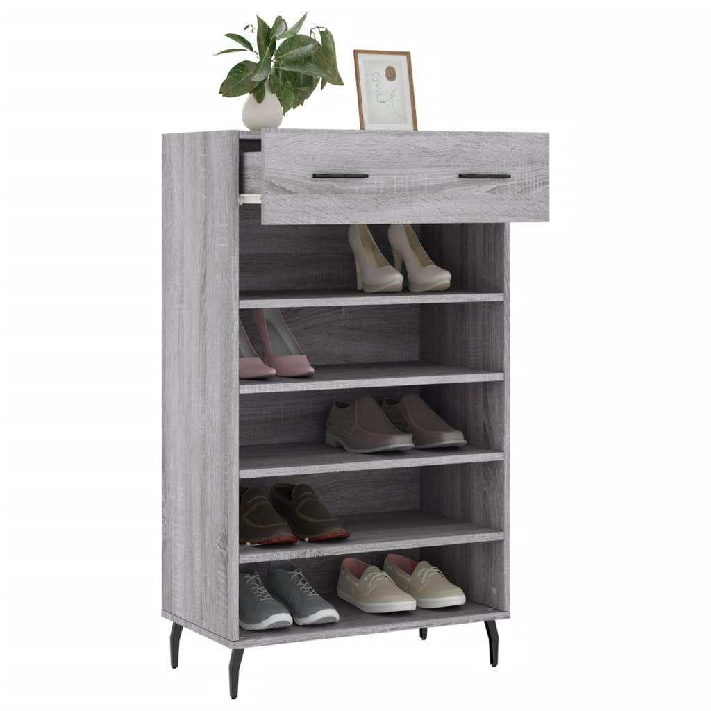 Armoire à chaussures sonoma gris 60x35x105 cm bois d'ingénierie Armoires & meubles de rangement vidaXL   