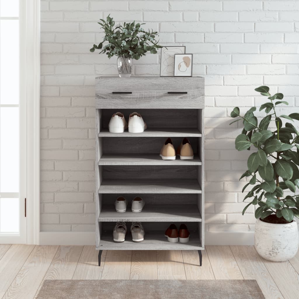 Armoire à chaussures sonoma gris 60x35x105 cm bois d'ingénierie Armoires & meubles de rangement vidaXL   