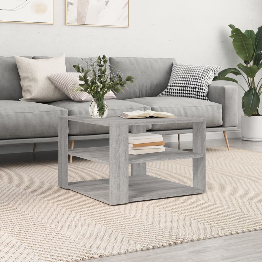 Table basse sonoma gris 59,5x59,5x40 cm bois d'ingénierie Tables basses vidaXL   