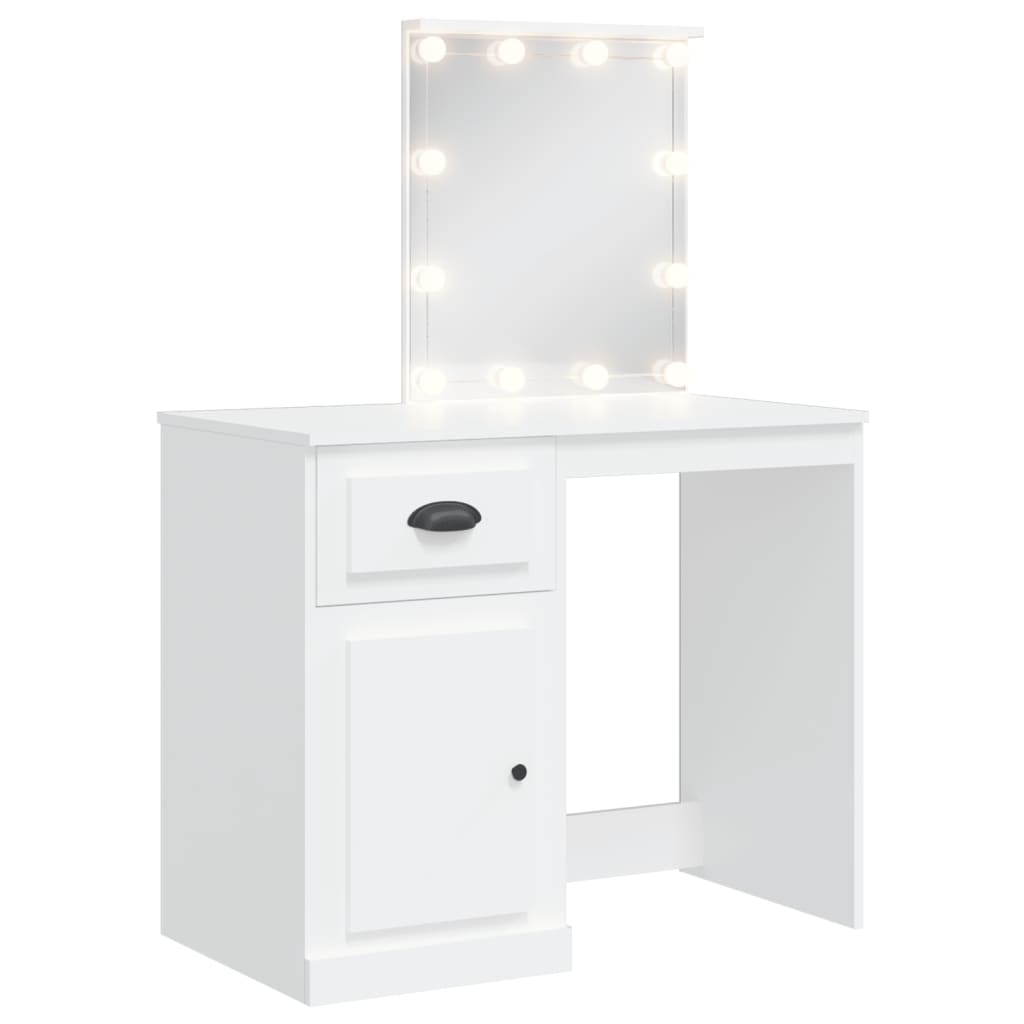 Coiffeuse avec lumières LED blanc 90x42x132,5 cm Coiffeuses vidaXL   