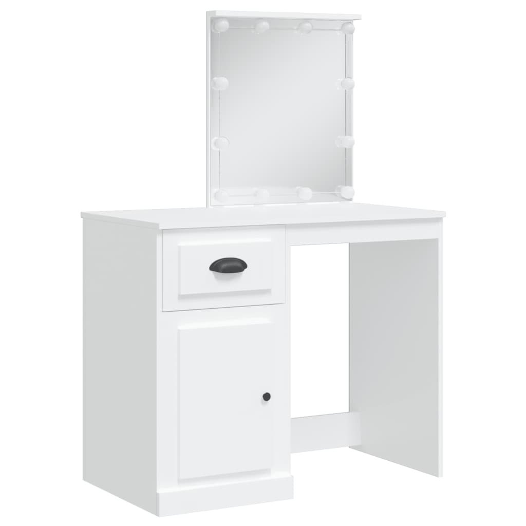 Coiffeuse avec lumières LED blanc 90x42x132,5 cm Coiffeuses vidaXL   