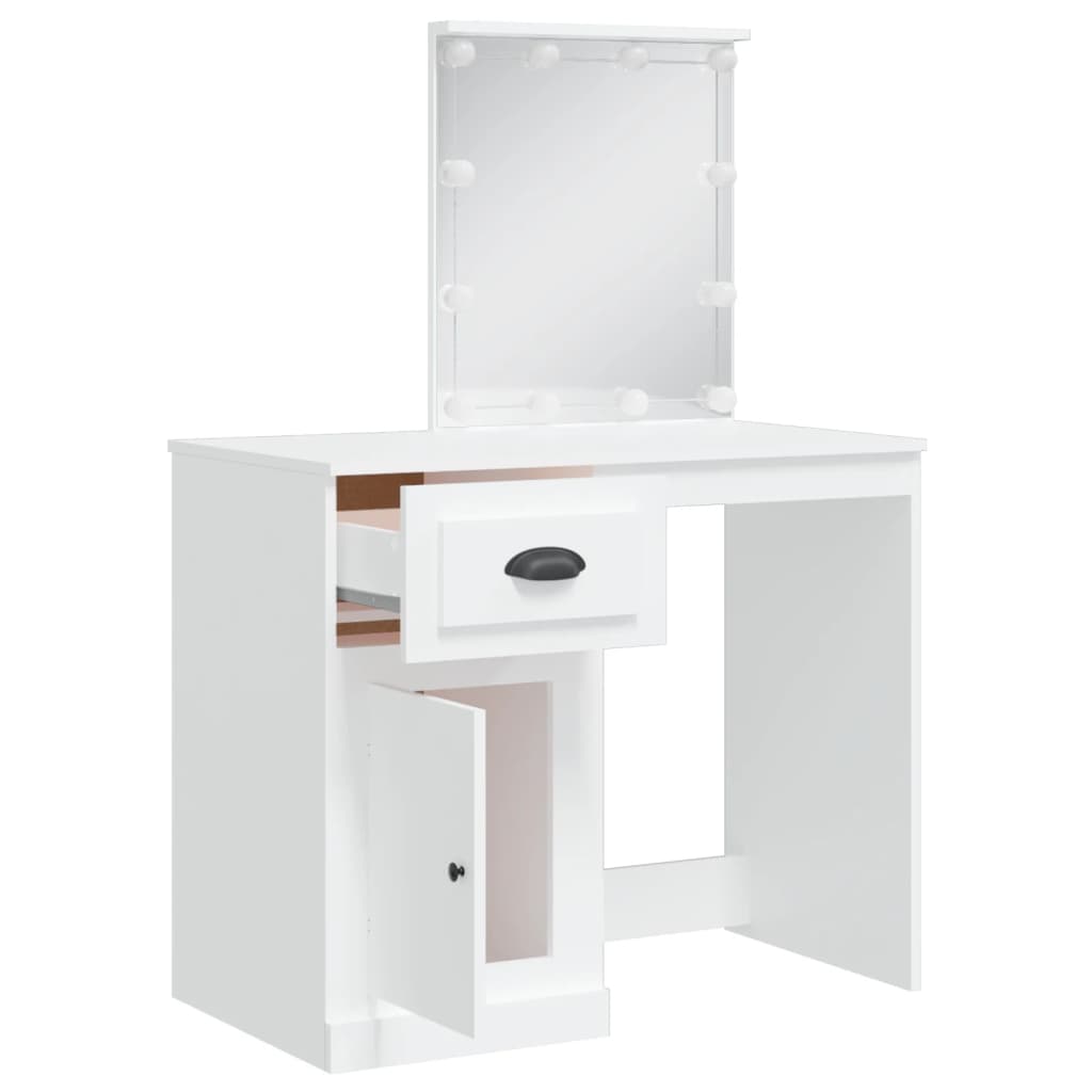 Coiffeuse avec lumières LED blanc 90x42x132,5 cm Coiffeuses vidaXL   