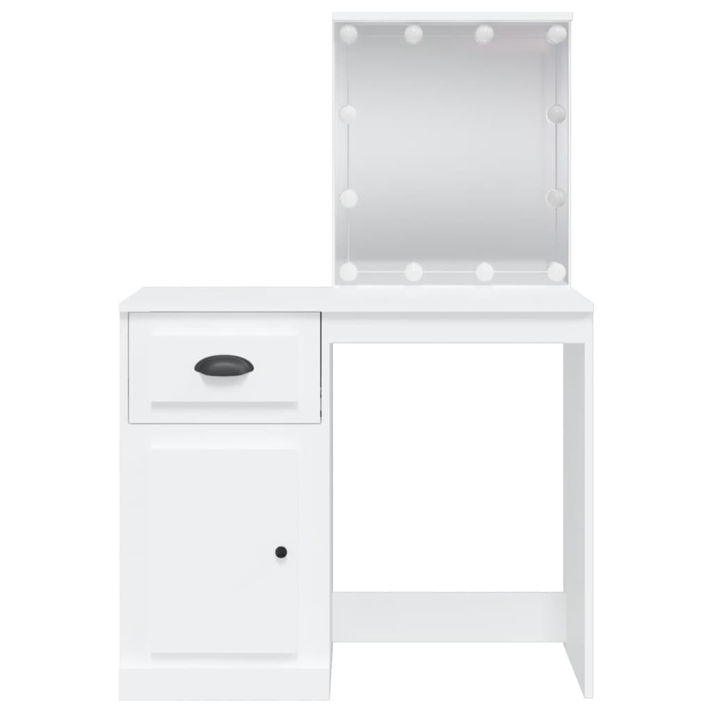 Coiffeuse avec lumières LED blanc 90x42x132,5 cm Coiffeuses vidaXL   