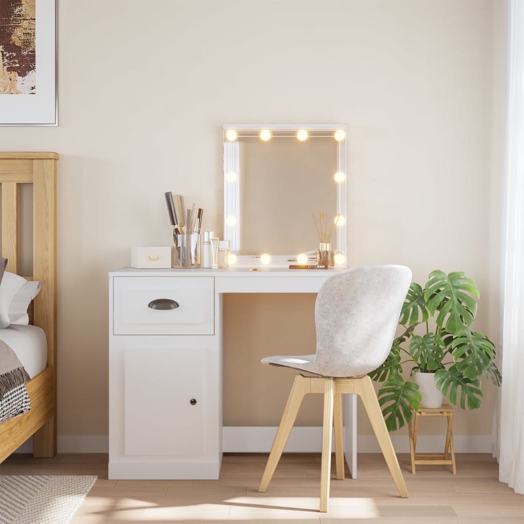 Coiffeuse avec lumières LED blanc 90x42x132,5 cm Coiffeuses vidaXL   