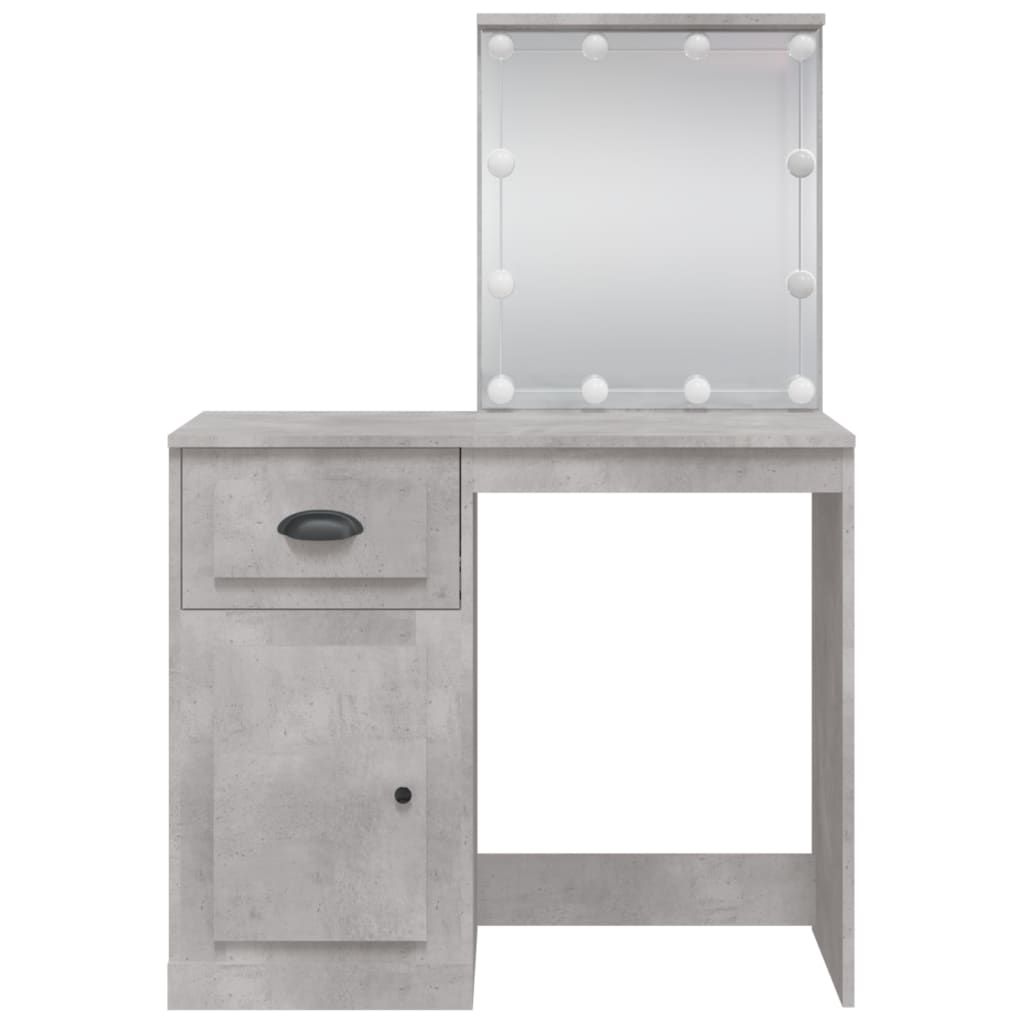 Coiffeuse avec lumières LED gris béton 90x42x132,5 cm Coiffeuses vidaXL   