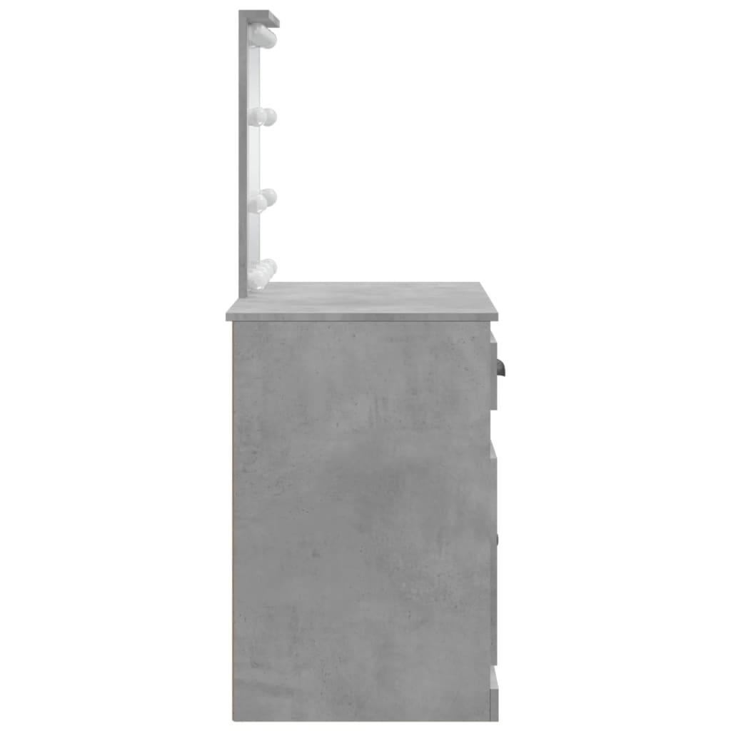Coiffeuse avec lumières LED gris béton 90x42x132,5 cm Coiffeuses vidaXL   
