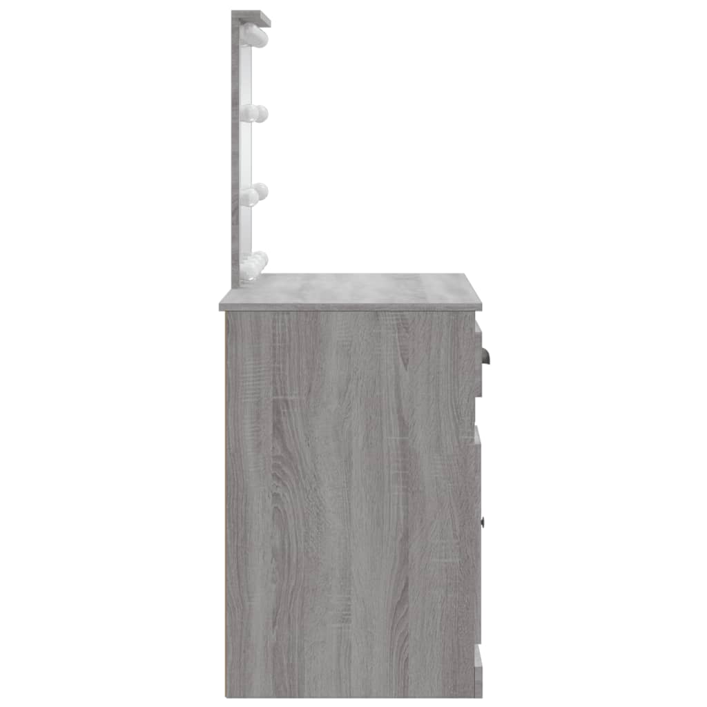 Coiffeuse avec lumières LED sonoma gris 90x42x132,5 cm Coiffeuses vidaXL   