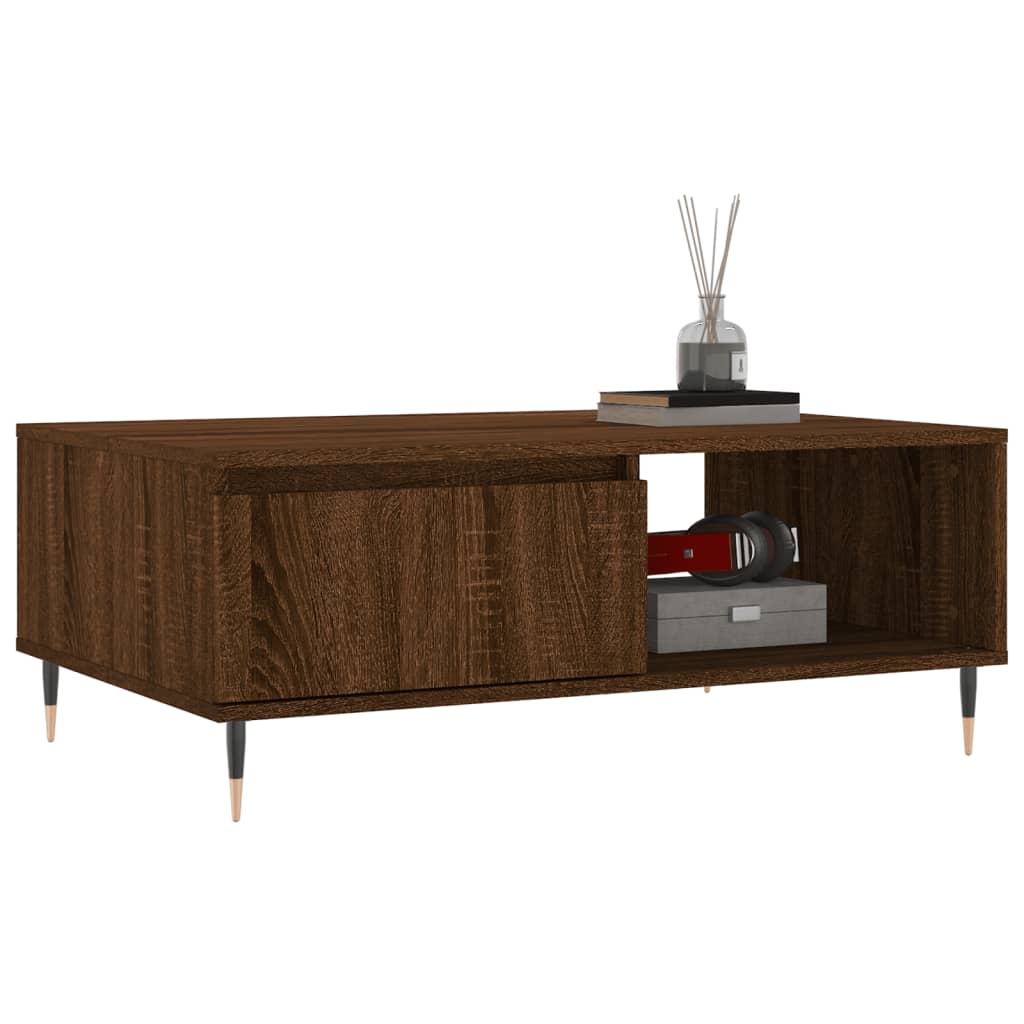 Table basse chêne marron 90x60x35 cm bois d'ingénierie Tables basses vidaXL   