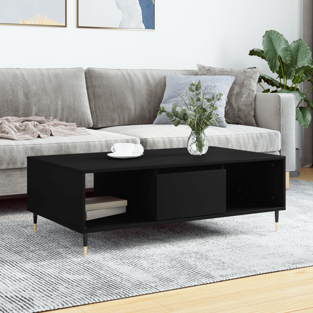 Table basse noir 104x60x35 cm bois d'ingénierie Tables basses vidaXL   