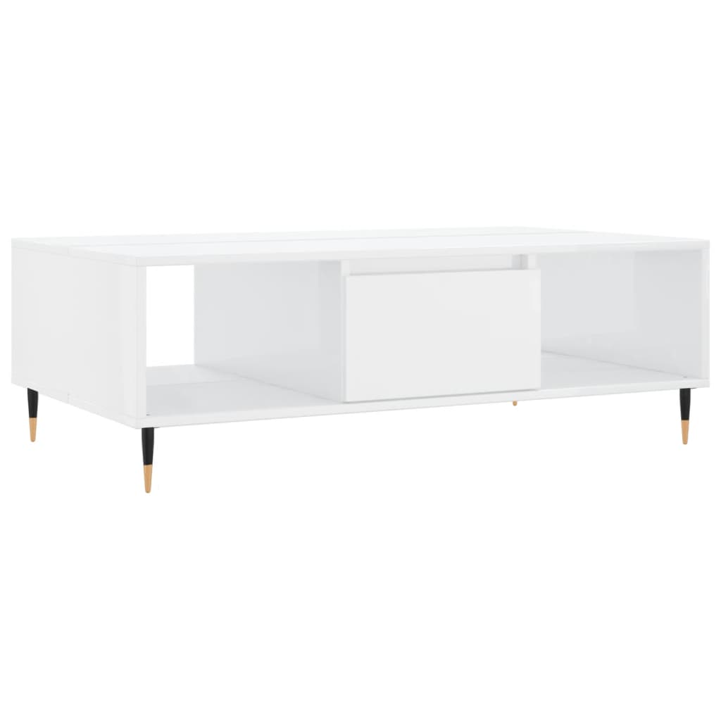 Table basse blanc brillant 104x60x35 cm bois d'ingénierie Tables basses vidaXL   