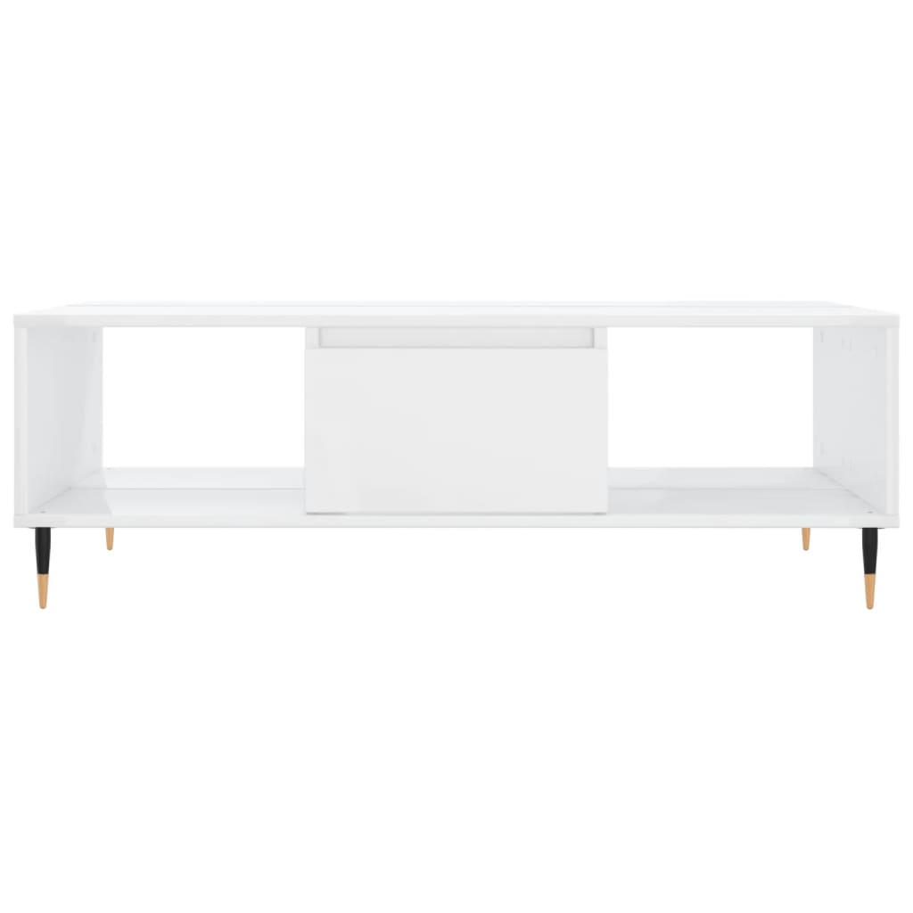 Table basse blanc brillant 104x60x35 cm bois d'ingénierie Tables basses vidaXL   
