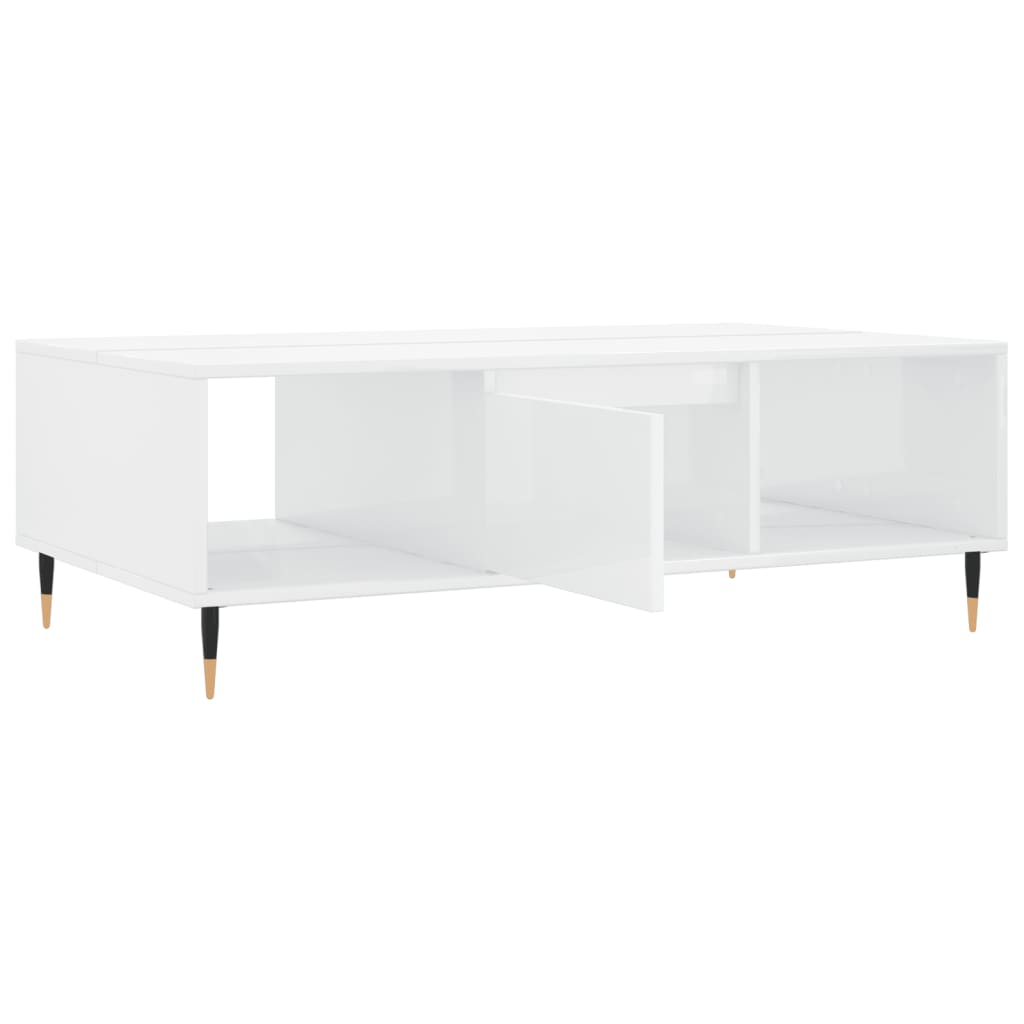 Table basse blanc brillant 104x60x35 cm bois d'ingénierie Tables basses vidaXL   