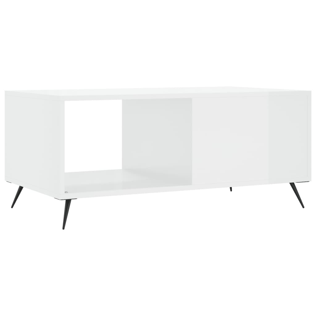 Table basse Blanc brillant 90x50x40 cm Bois d'ingénierie Tables basses vidaXL   