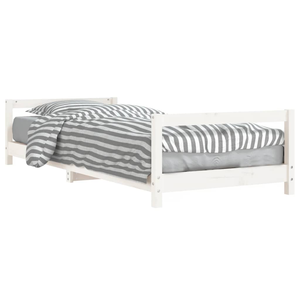 Cadre de lit pour enfants blanc 80x200 cm bois de pin massif Lits bébés et enfants vidaXL   