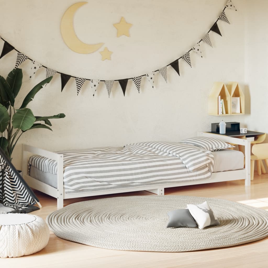 Cadre de lit pour enfants blanc 80x200 cm bois de pin massif Lits bébés et enfants vidaXL   