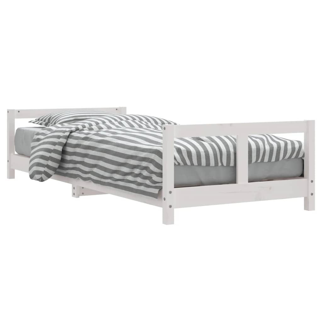 Cadre de lit pour enfants blanc 80x200 cm bois de pin massif Lits bébés et enfants vidaXL   