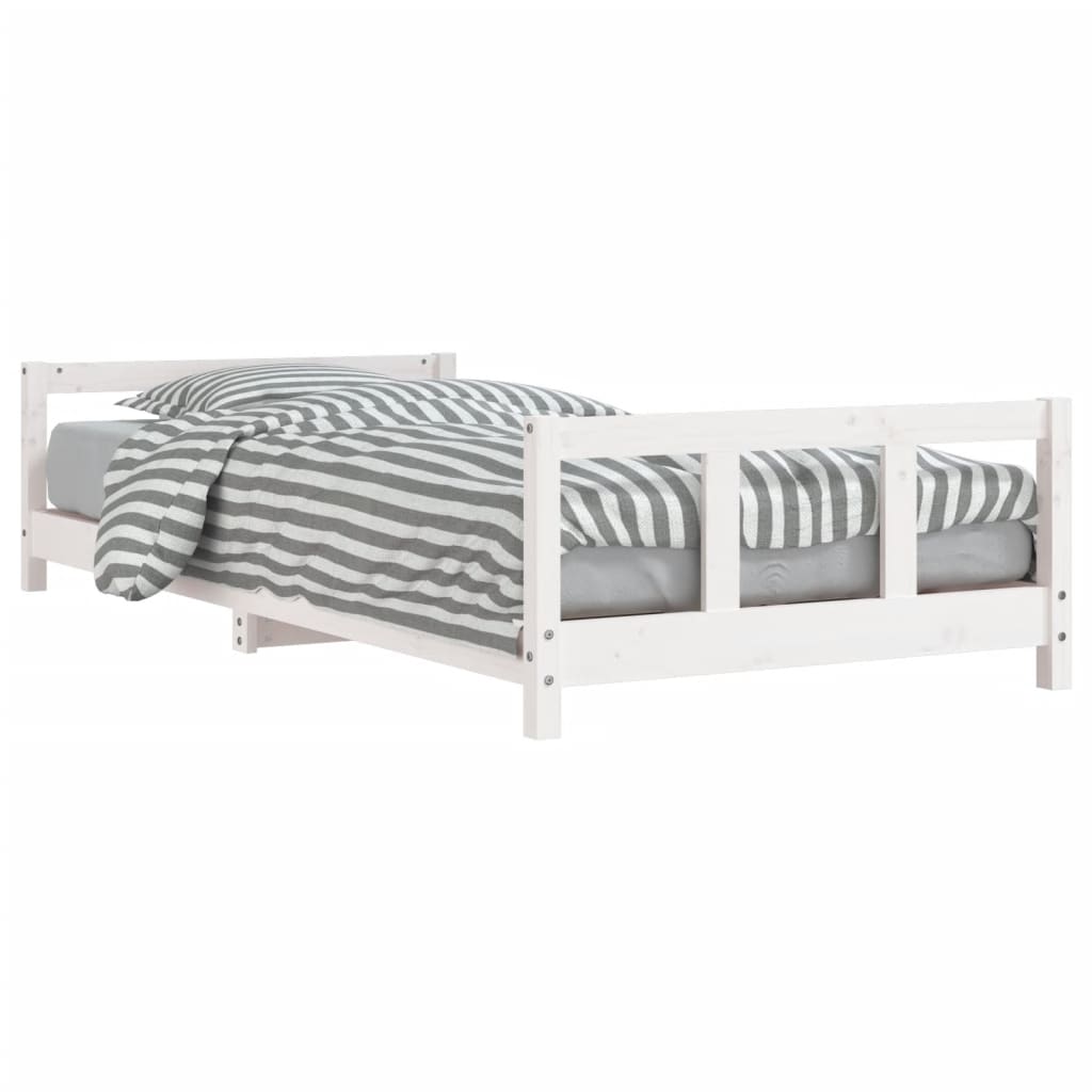 Cadre de lit pour enfants blanc 90x200 cm bois de pin massif Lits bébés et enfants vidaXL   