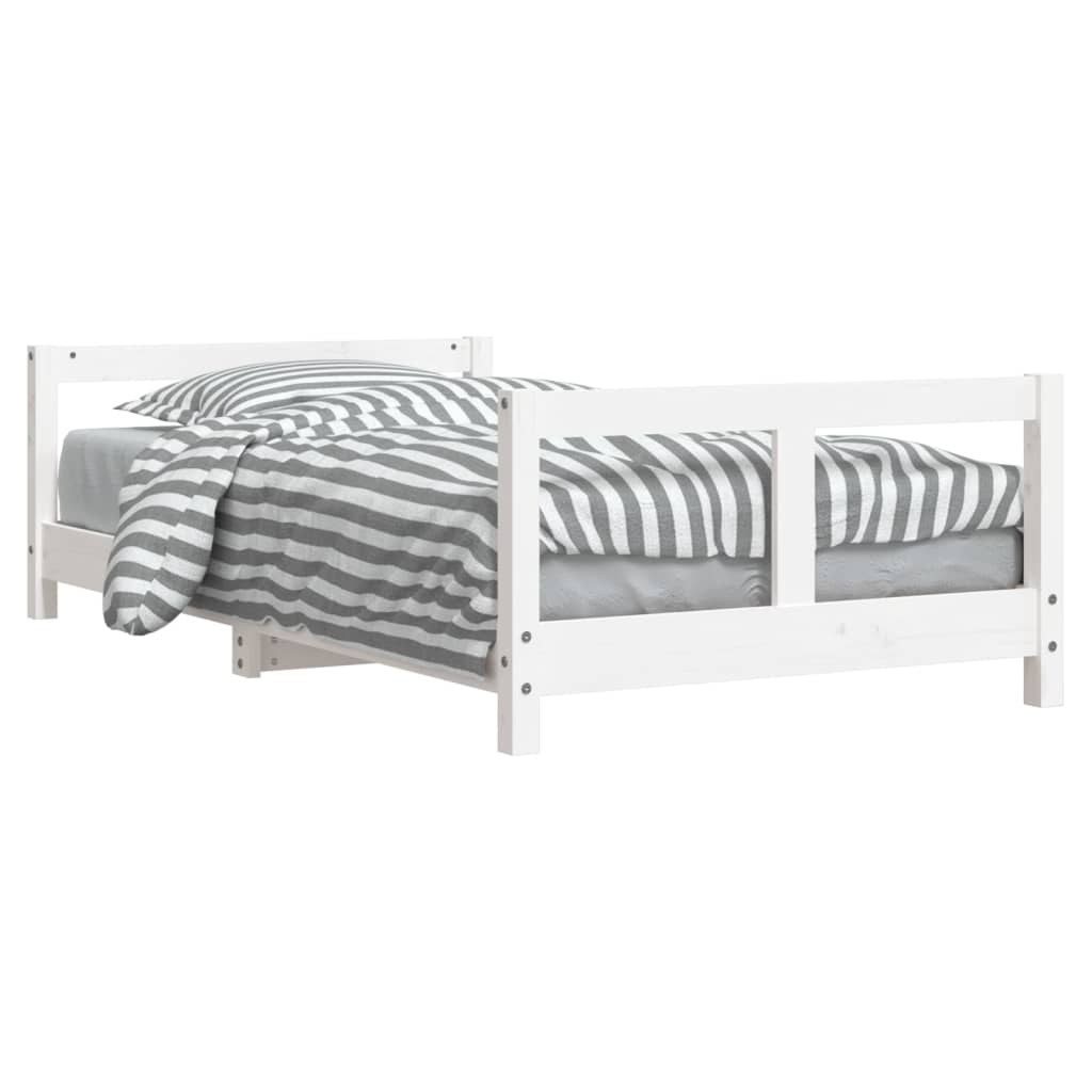 Cadre de lit pour enfant blanc 80x160 cm bois de pin massif Lits bébés et enfants vidaXL   