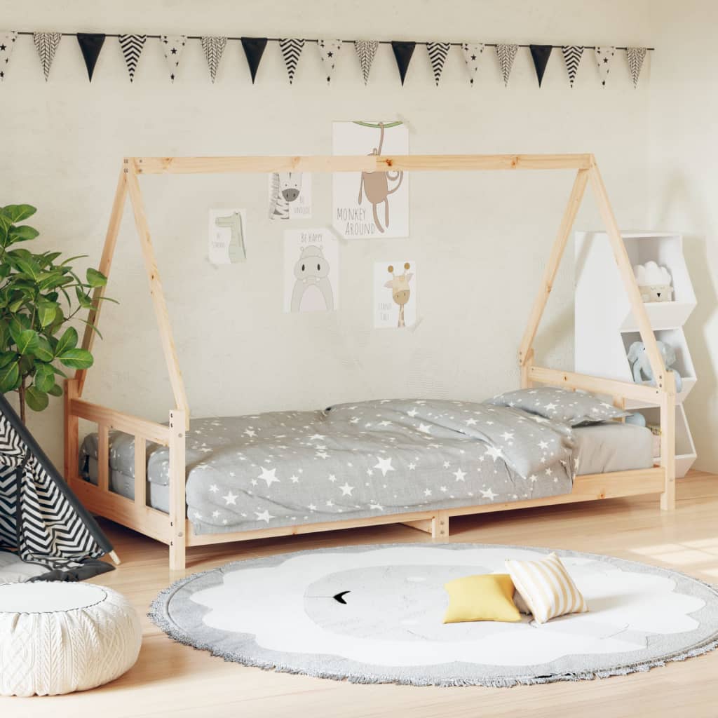Cadre de lit pour enfant 90x190 cm Bois de pin massif Lits bébés et enfants vidaXL   