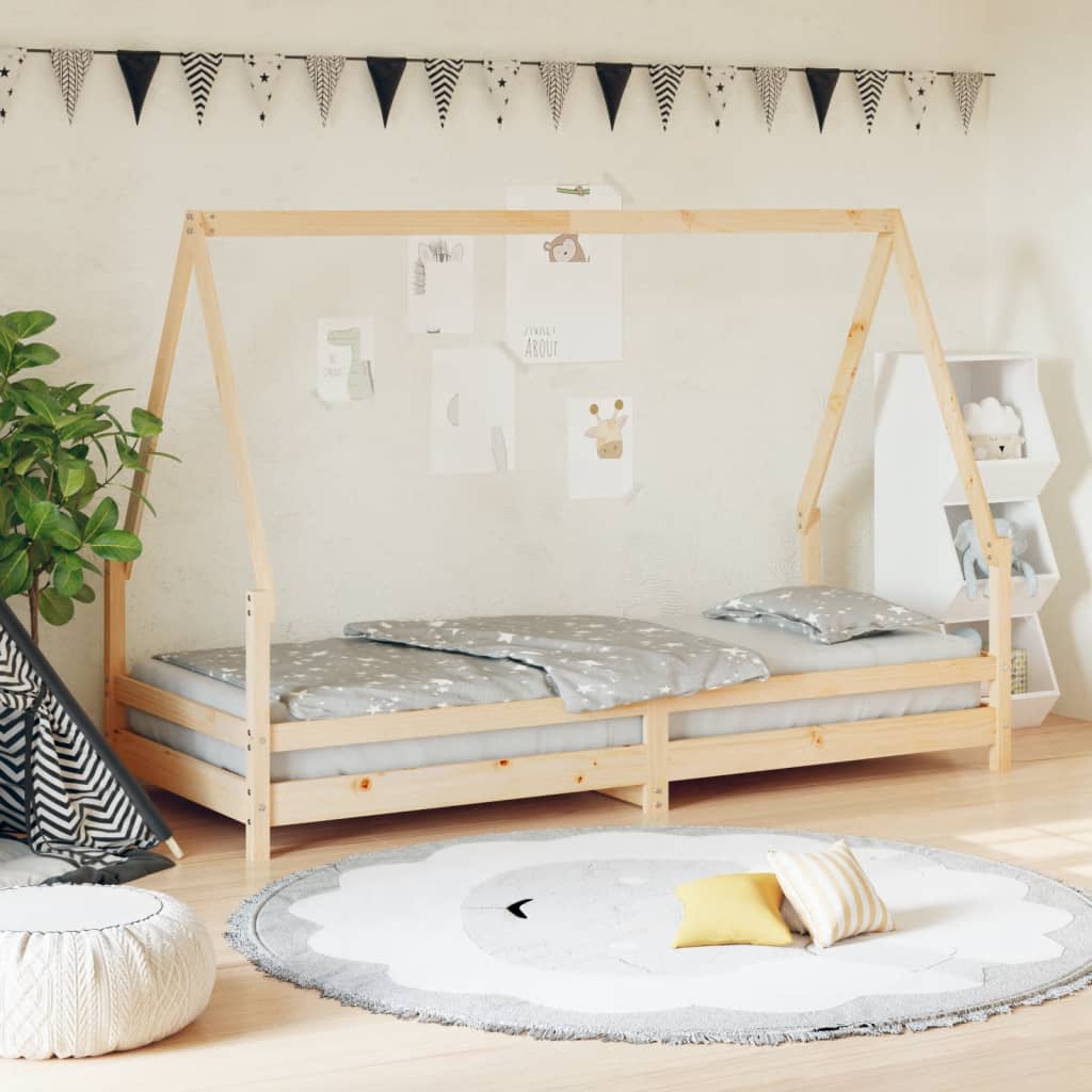 Cadre de lit pour enfants 80x200 cm bois de pin massif Lits bébés et enfants vidaXL   