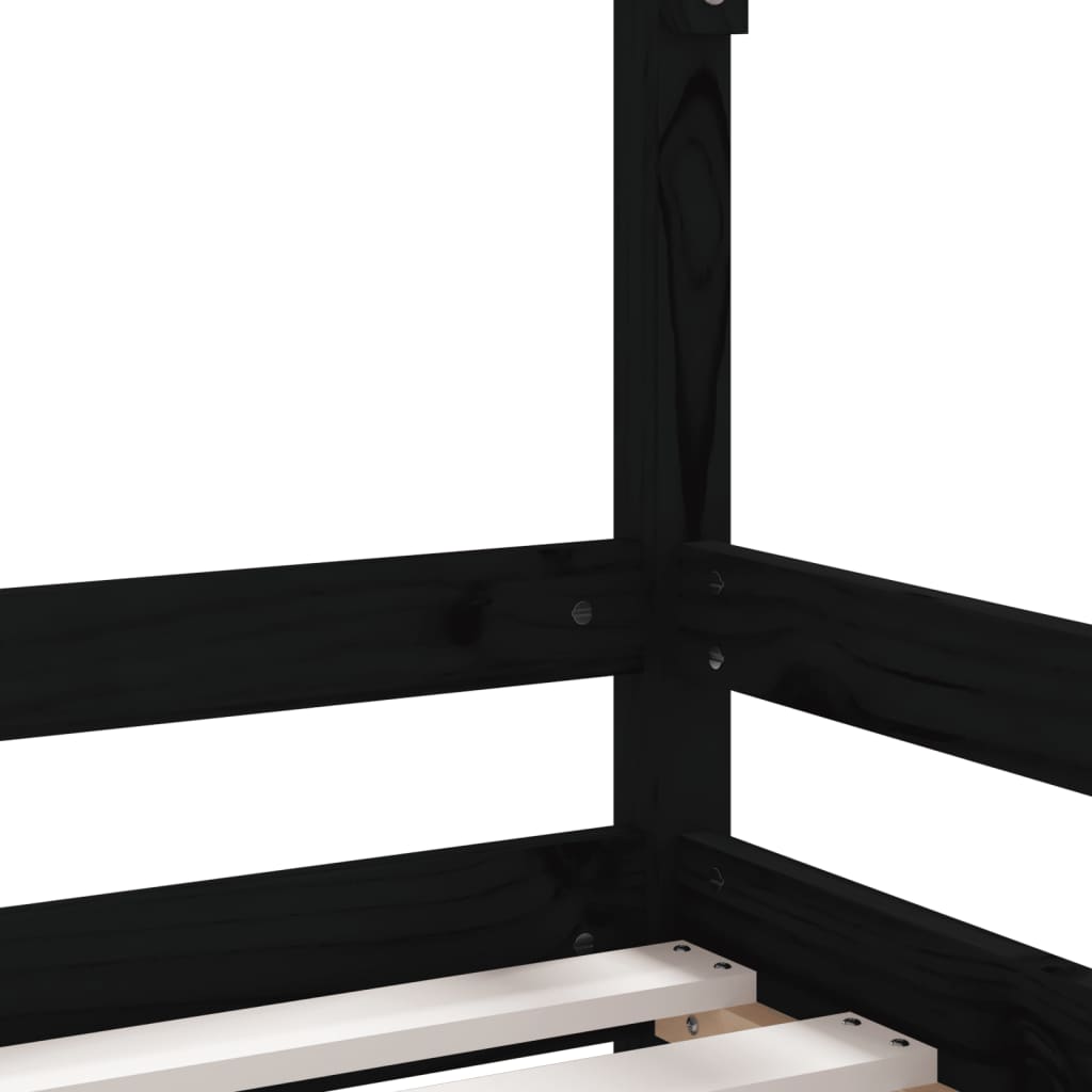 Cadre de lit pour enfant noir 80x160 cm bois de pin massif Lits bébés et enfants vidaXL   
