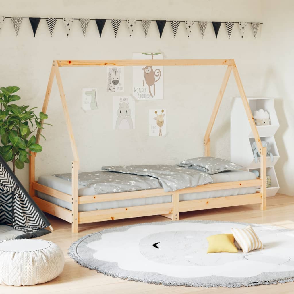 Cadre de lit pour enfant 90x190 cm Bois de pin massif Lits bébés et enfants vidaXL   