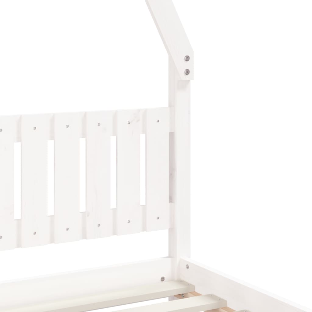 Cadre de lit pour enfants blanc 80x200 cm bois de pin massif Lits bébés et enfants vidaXL   