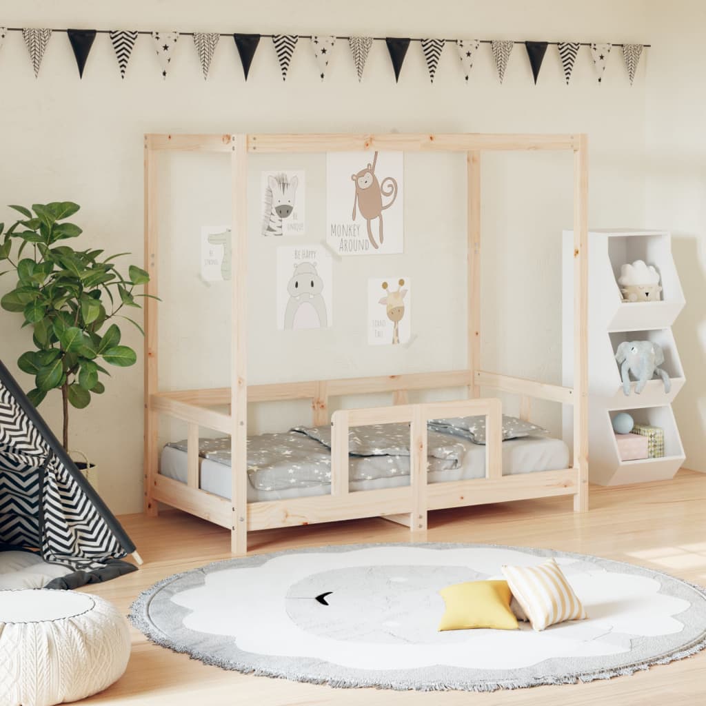 Cadre de lit pour enfant 70x140 cm bois de pin massif Lits bébés et enfants vidaXL   