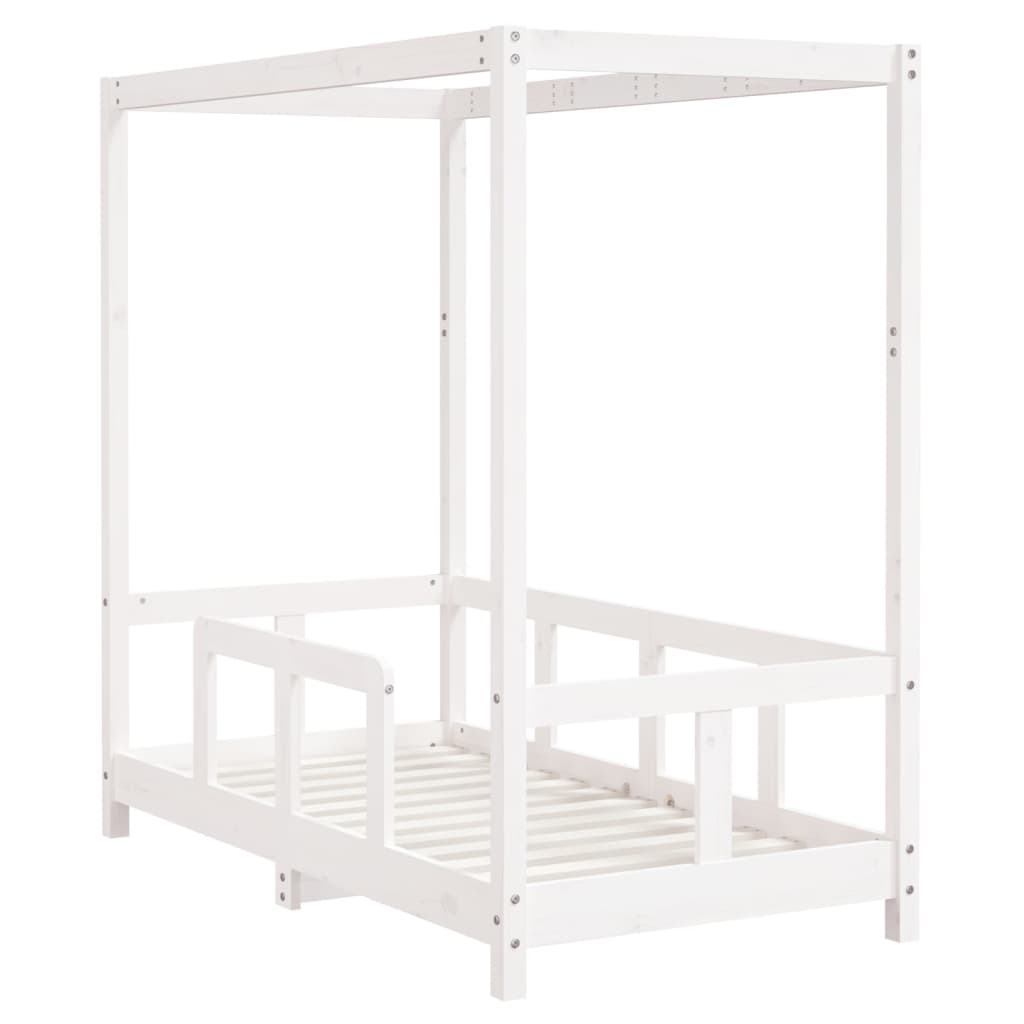 Cadre de lit pour enfant blanc 70x140 cm bois de pin massif Lits bébés et enfants vidaXL   