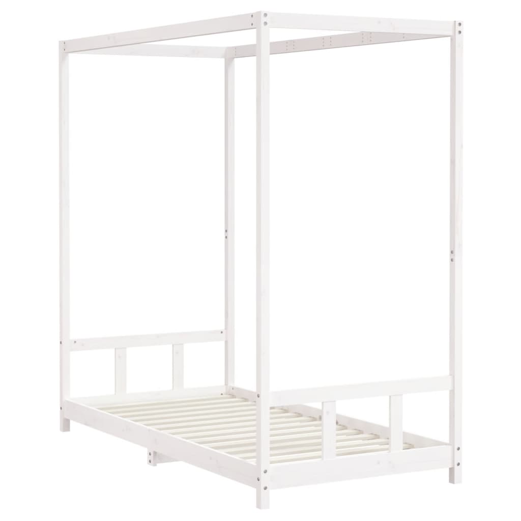 Cadre de lit pour enfants blanc 90x190 cm bois de pin massif Lits bébés et enfants vidaXL   