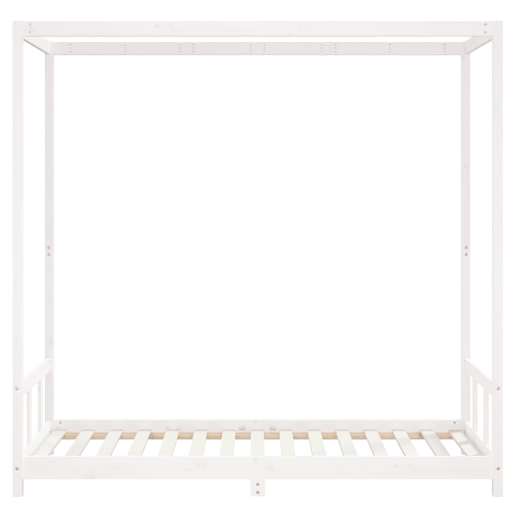 Cadre de lit pour enfants blanc 90x190 cm bois de pin massif Lits bébés et enfants vidaXL   