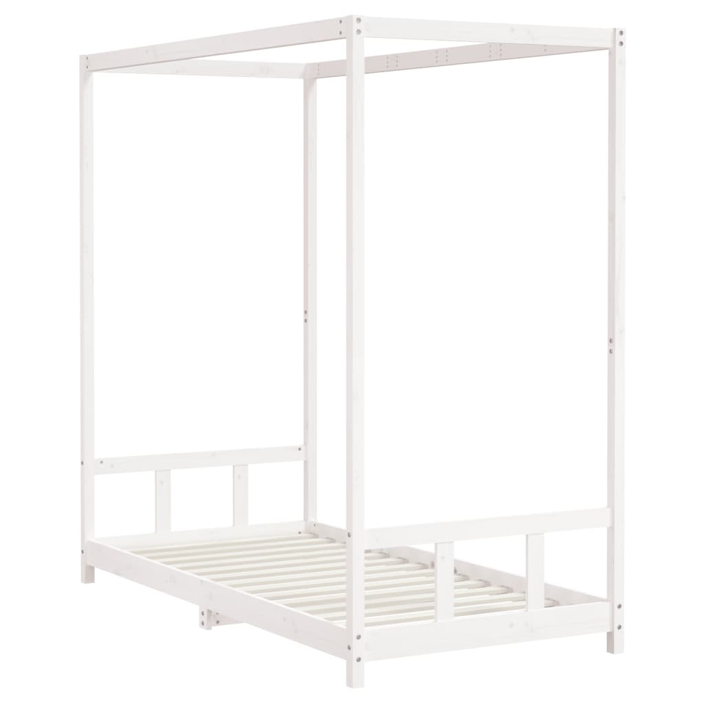Cadre de lit pour enfants blanc 90x190 cm bois de pin massif Lits bébés et enfants vidaXL   